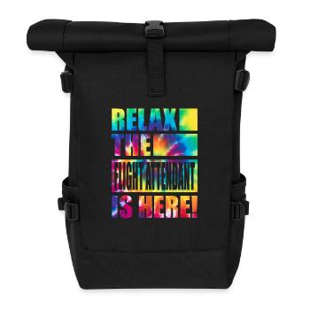 Flight Attendant Funny Saying - Roll Top Backpack - black - Front