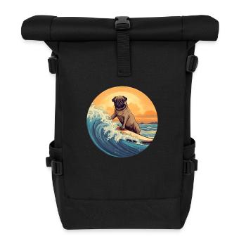 Pug Surfer - Sac à dos roll top - noir - Devant