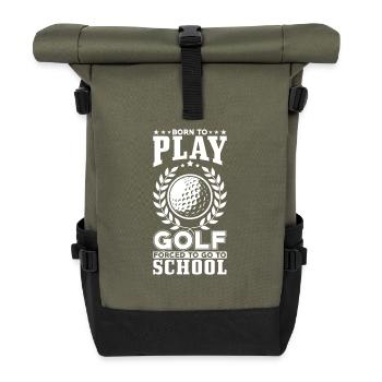 Zum Golf Spielen Geboren - Rolltop Rucksack - Olive/Schwarz - Vorne