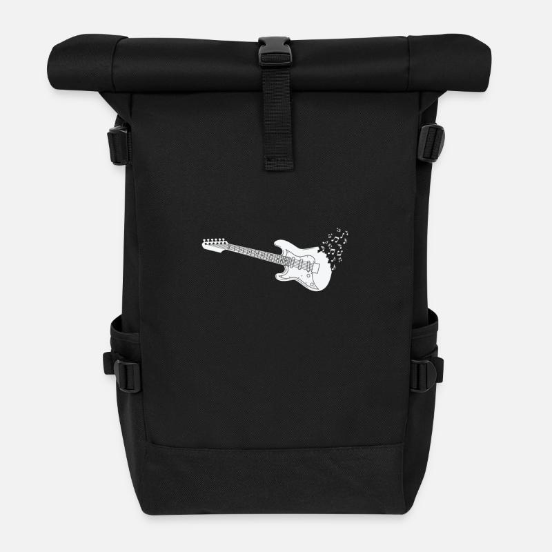 E-Gitarre Musik Musiknote - Rolltop Rucksack - Schwarz