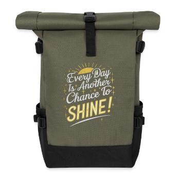 Every day is your chance to shine - Roll Top Backpack - olive/black - Front