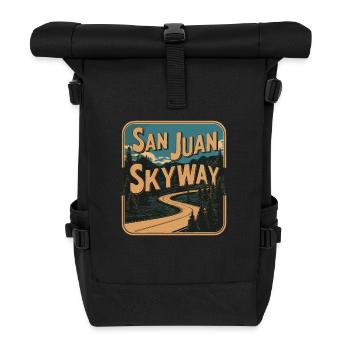 San Juan Skyway Abenteuer Entlang Der Malerischen - Rolltop Rucksack - Schwarz - Vorne