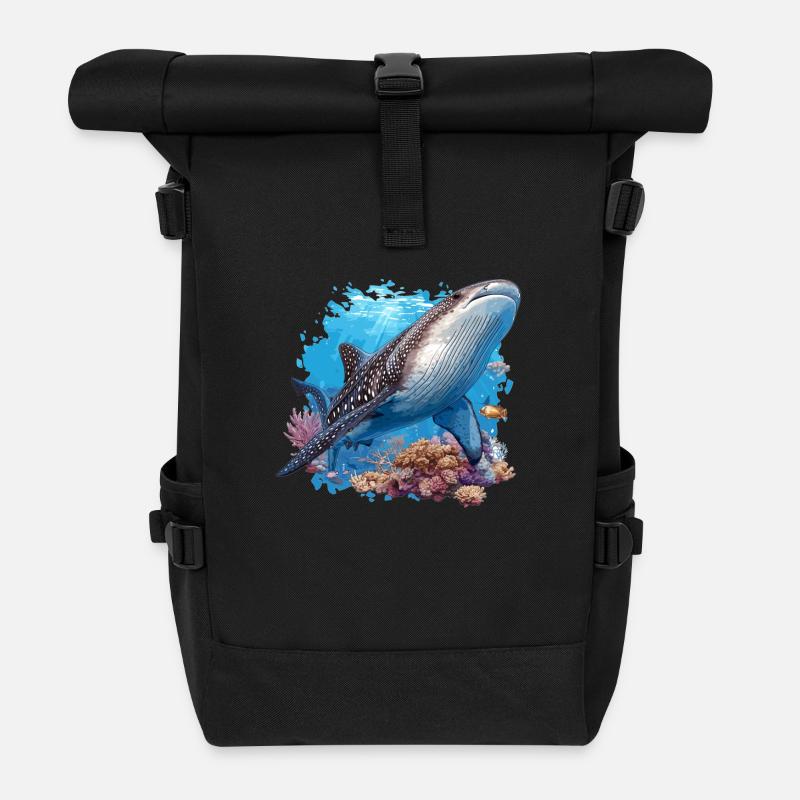 requin-baleine Requin-baleine requin-baleine - Sac à dos roll top - noir