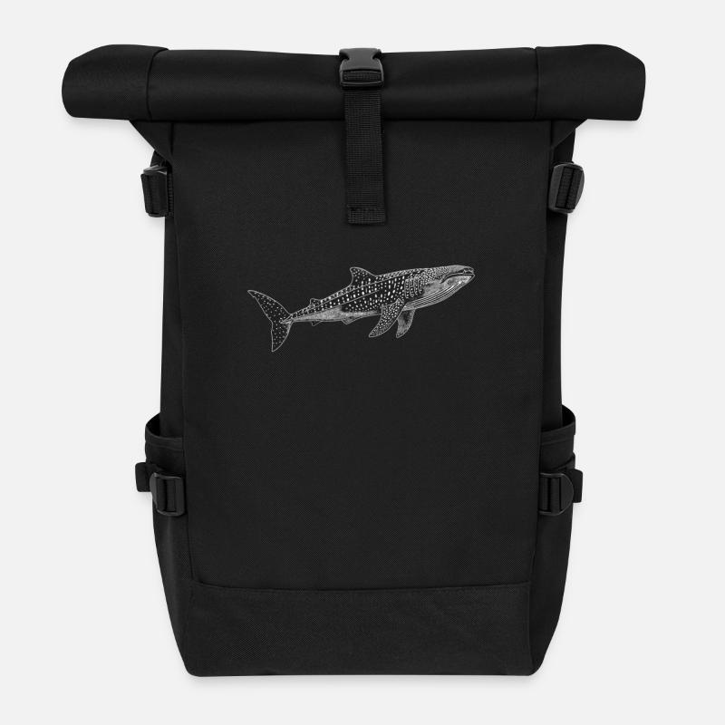 Whale Shark Walhaie Walhai - Rolltop Rucksack - Schwarz