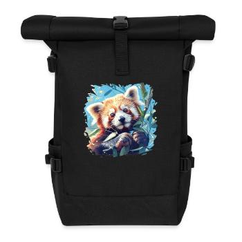 Red Panda Little Pandas Little Red Panda - Roll Top Backpack - black - Front