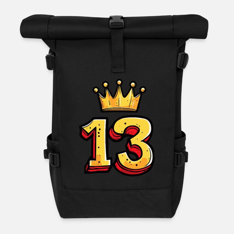Couronne à 13 chiffres - Sac à dos roll top - noir