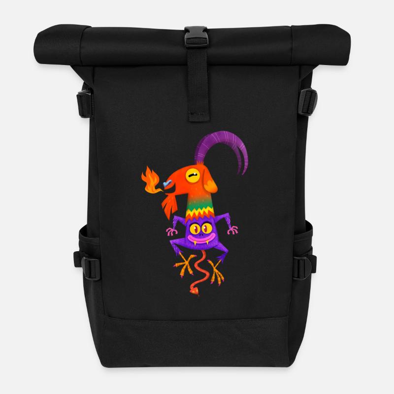Lil 'Mal - Sac à dos roll top - noir