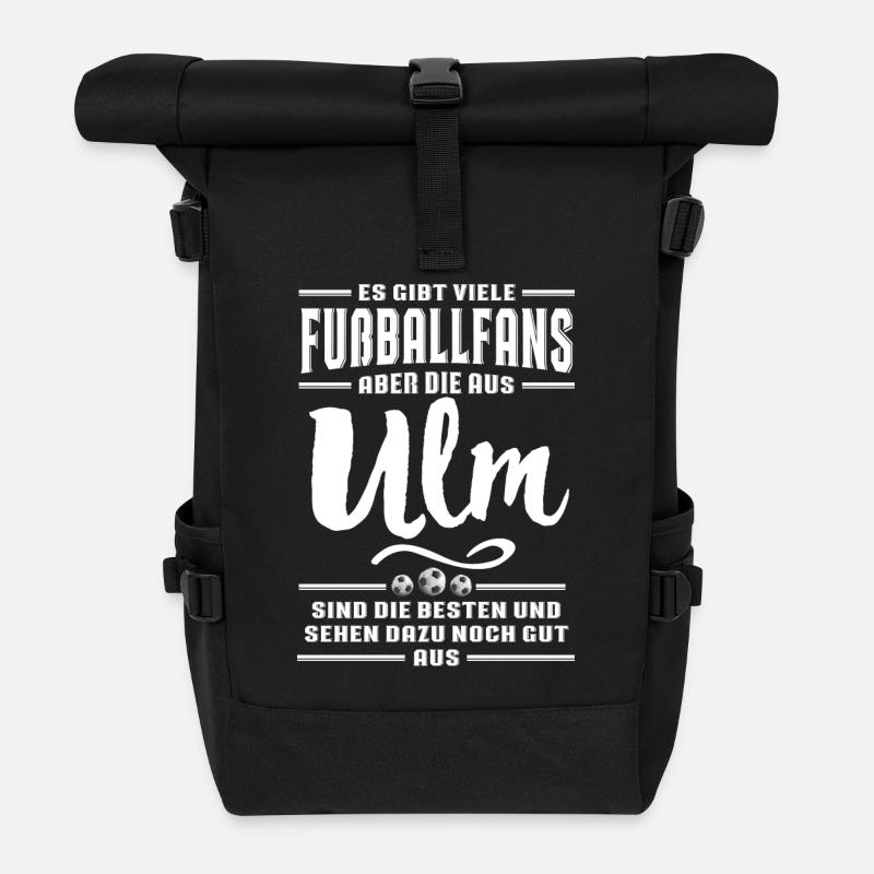 Fußball Ulm - Rolltop Rucksack - Schwarz