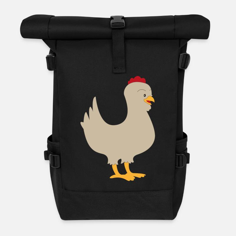 Huhn - Rolltop Rucksack - Schwarz