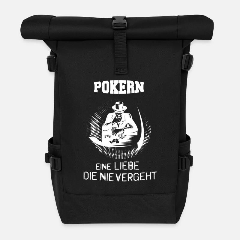 Pokern Chips Geschenk T Shirt - Rolltop Rucksack - Schwarz
