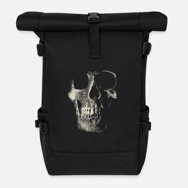 Schädel - Rolltop Rucksack - Schwarz