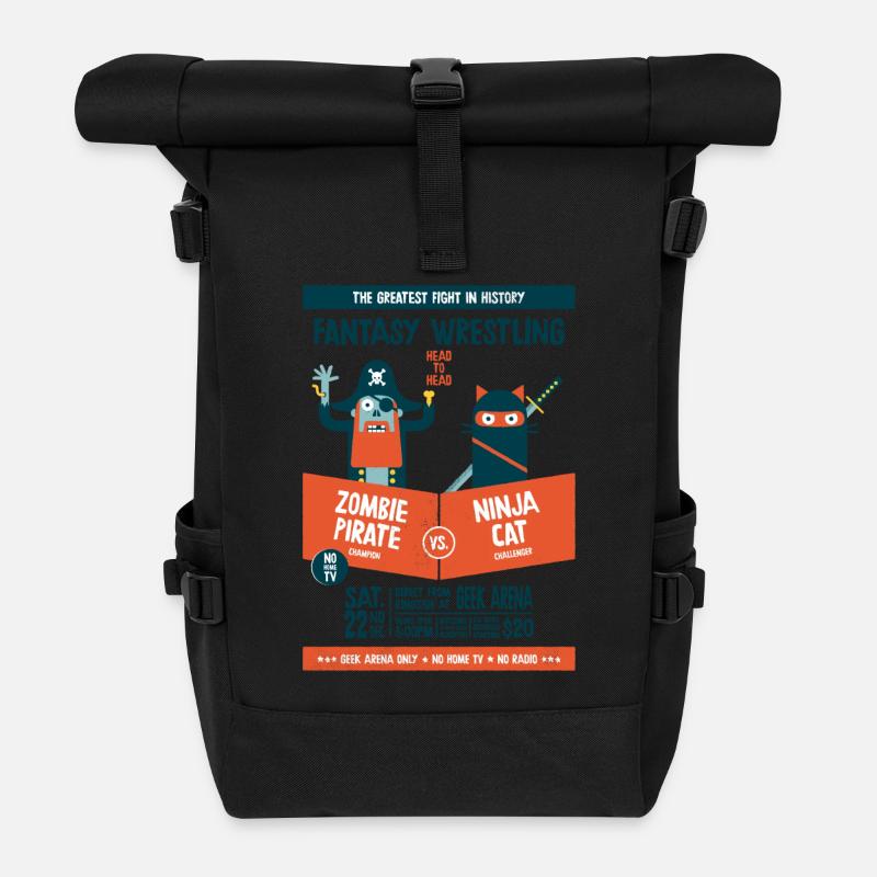 Fantasy-Wrestling - Rolltop Rucksack - Schwarz