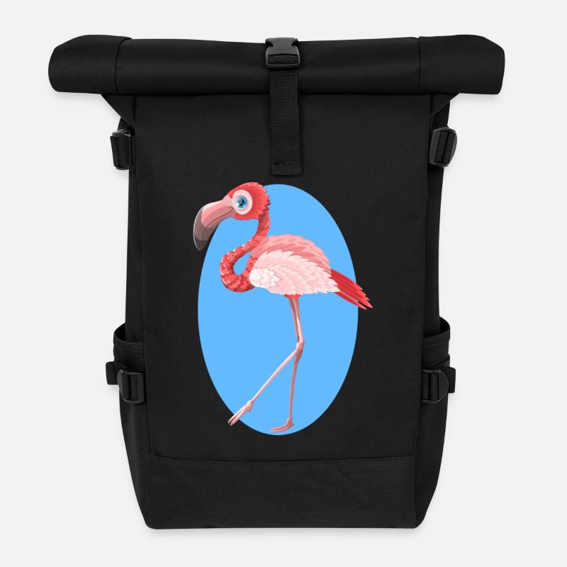 flamant - Sac à dos roll top - noir
