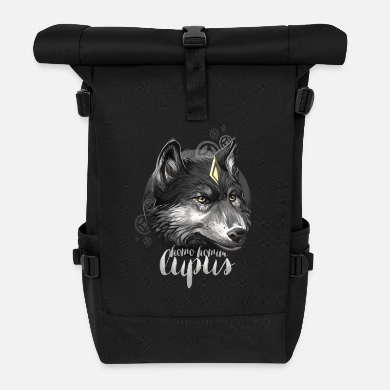 wolf1 - Sac à dos roll top - noir