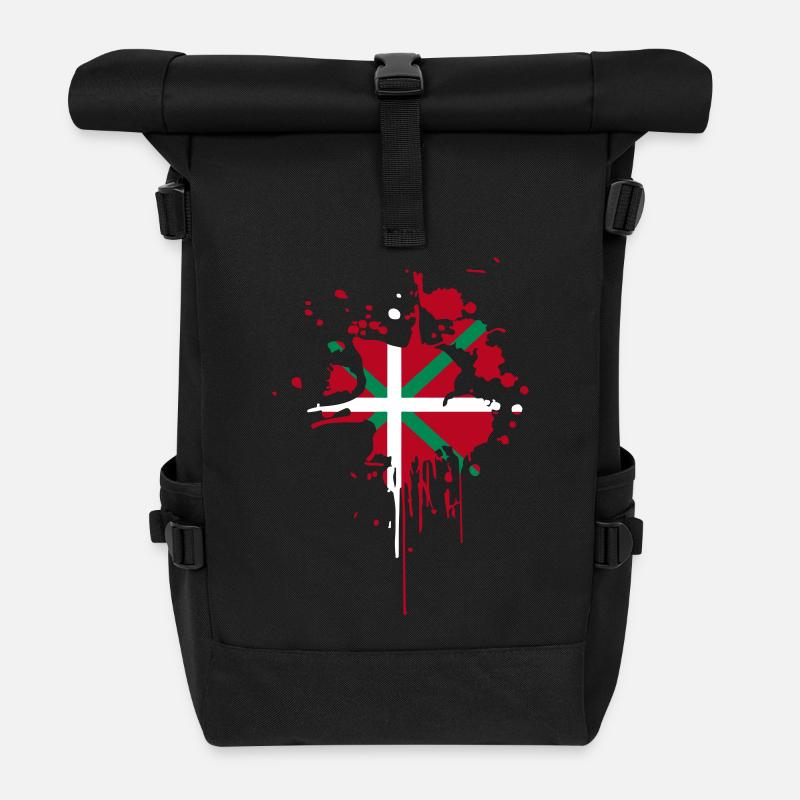 Drapeau Basque Tâche - Sac à dos roll top - noir