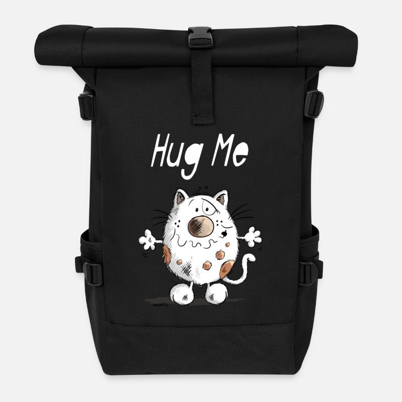 Hug Me Kätzchen - Rolltop Rucksack - Schwarz