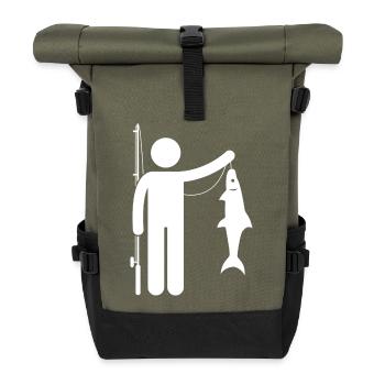 Pêche pêche pêche pêche pêche sportive pêche - Sac à dos roll top - olive/noir - Devant
