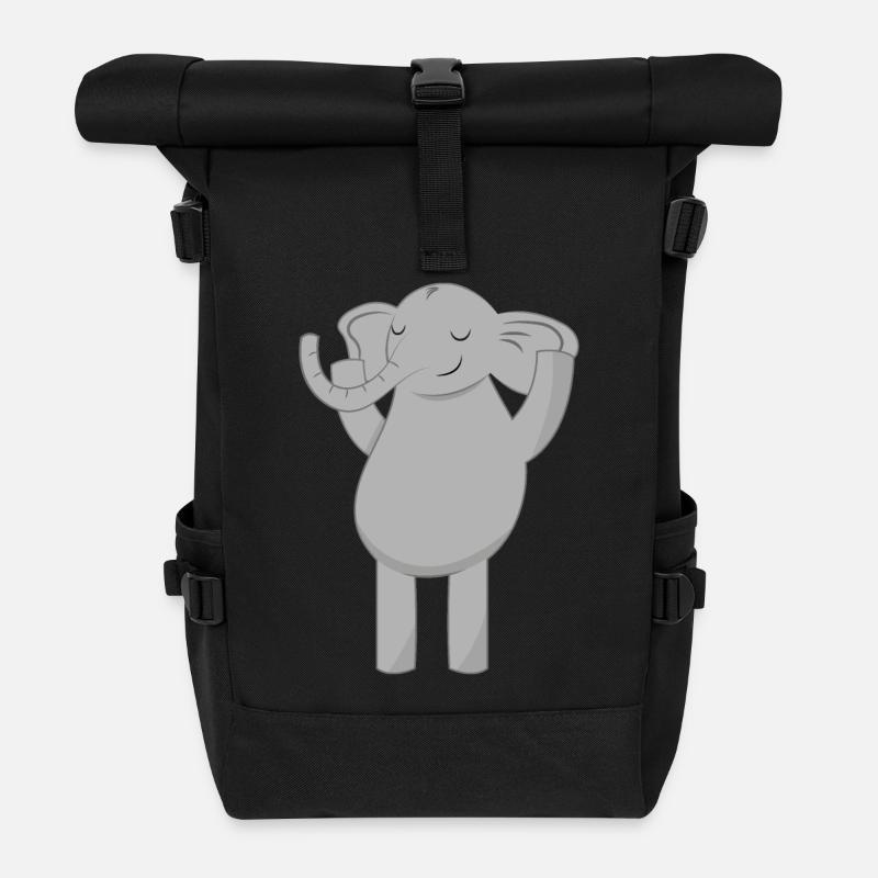 Elefant Elefanten - Rolltop Rucksack - Schwarz