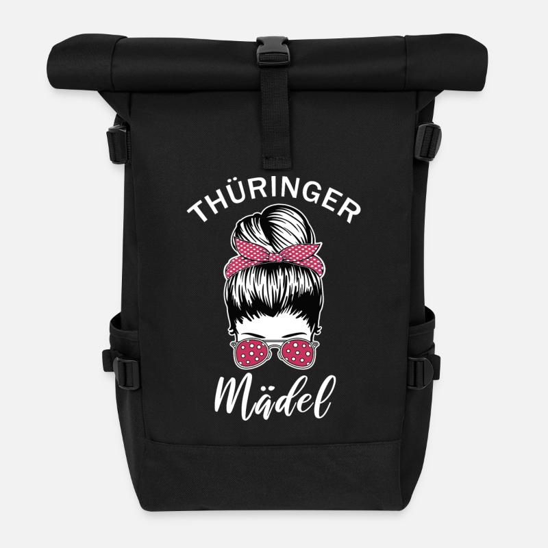 Thüringer Mädel Thüringen Frauen Geschenk - Rolltop Rucksack - Schwarz