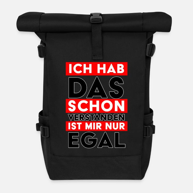 Ich hab das schon verstanden – ist mir nur egal - Rolltop Rucksack - Schwarz