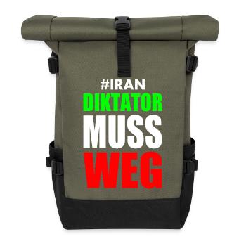 diktator muss weg iran - Rolltop Rucksack - Olive/Schwarz - Vorne