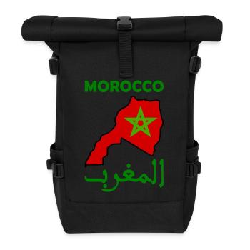 Marokko - Rolltop Rucksack - Schwarz - Vorne