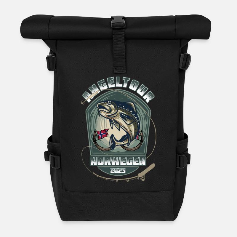 Norwegen Angeltour - 2023 - Rolltop Rucksack - Schwarz