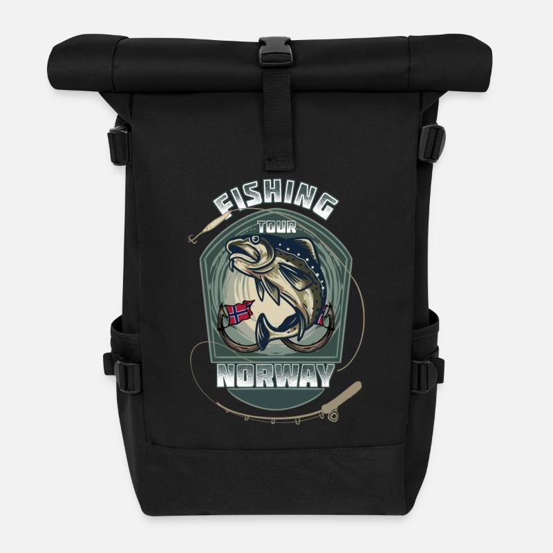 Norway Fishing Tour - Rolltop Rucksack - Schwarz