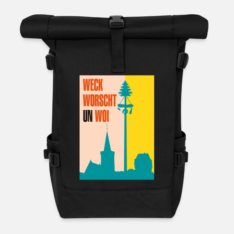 Die 3-faltigkeit der Kerb - Rolltop Rucksack - Schwarz