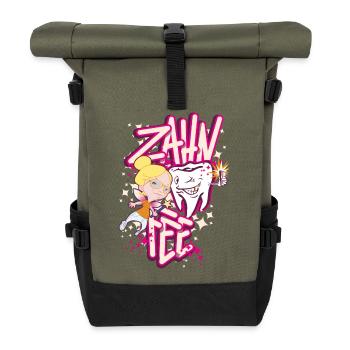 Zahnheldin Comiczauber - Rolltop Rucksack - Olive/Schwarz - Vorne