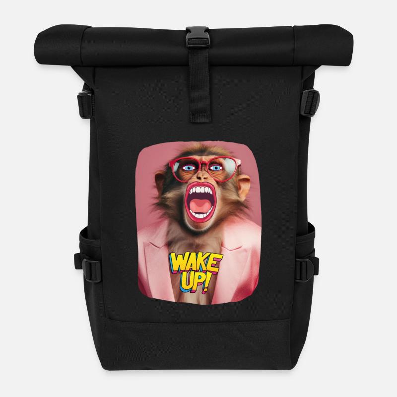 Wake up call - Roll Top Backpack - black