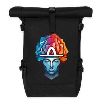 Männer Denken - Rolltop Rucksack - Schwarz - Vorne