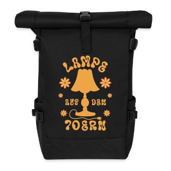 Lampe aus den 70ern - Rolltop Rucksack - Schwarz - Vorne