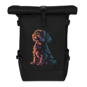 Colorful Shi Tzu - Roll Top Backpack - black - Front