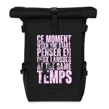 COOLER SPRUCH FÜR MEHRSPRACHLER, INTERNATIONAL - Rolltop Rucksack - Schwarz - Vorne