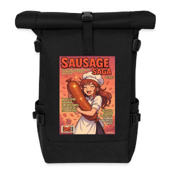 Wurst Saga fake Comic Magazin Köchin - Rolltop Rucksack - Schwarz - Vorne