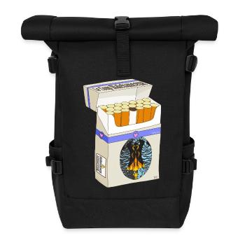 Boîte Cigarettes Enflammée Cœur - Sac à dos roll top - noir - Devant