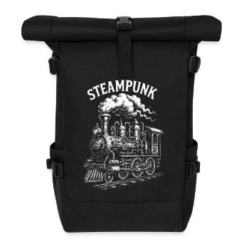 Steampunk-Dampflokomotive - Rolltop Rucksack - Schwarz - Vorne