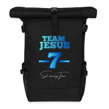 Team Jesus 7 – Soul winning Team - Rolltop Rucksack - Schwarz - Vorne