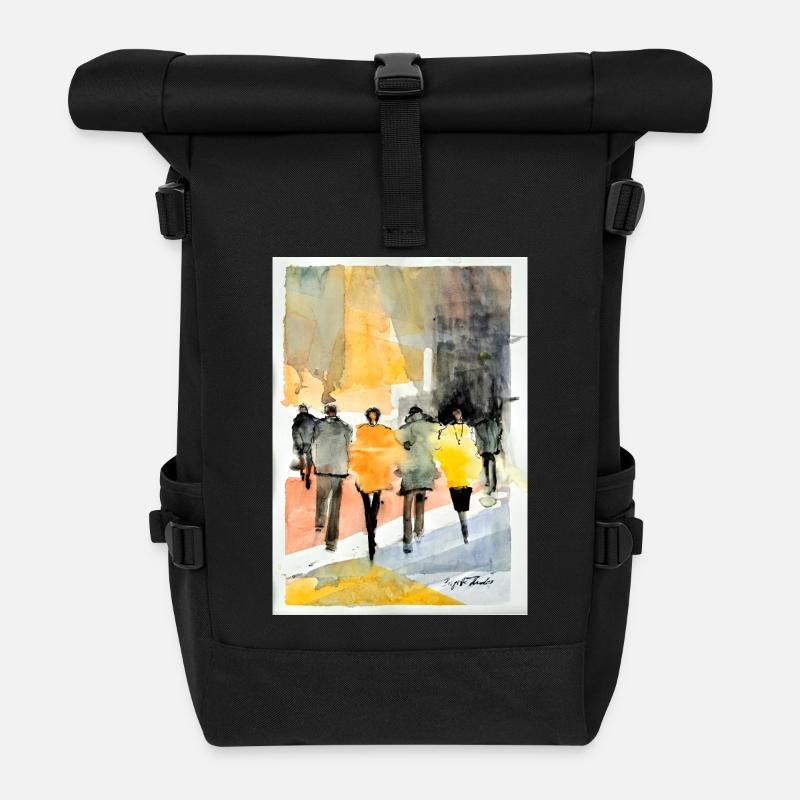 Mode populaire - Sac à dos roll top - noir