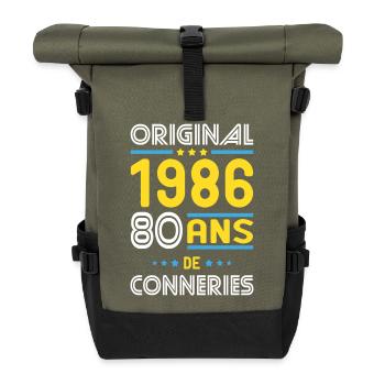 Original – 1986 – 40 years of - Roll Top Backpack - olive/black - Front