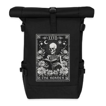 Le Tarot du Lecteur - Squelette gothique parmi les fleurs - Sac à dos roll top - noir - Devant