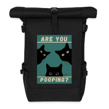 Machst du Kot? Katzen schwarz - Rolltop Rucksack - Schwarz - Vorne