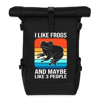 Tree Frog Frog - Roll Top Backpack - black - Front