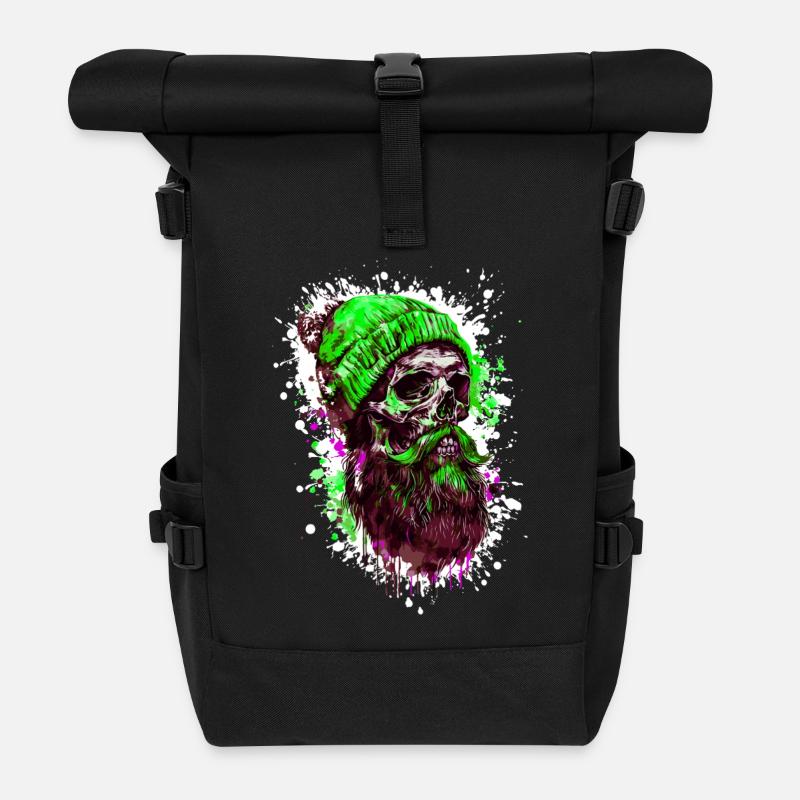 Crâne de bûcheron - Sac à dos roll top - noir