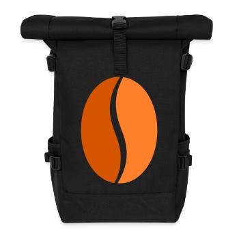 Coffee Bean Bean Flat Icon - Roll Top Backpack - black - Front