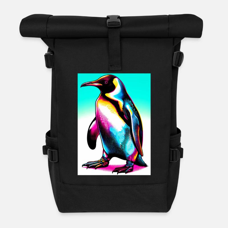 penguin - Roll Top Backpack - black