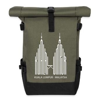 Kuala Lumpur, Voyage en Malaisie Touristes Malaisiens - Sac à dos roll top - olive/noir - Devant