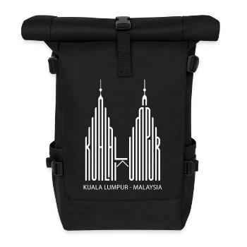 Kuala Lumpur, Malaysia Tour Touristen Malaysia - Rolltop Rucksack - Schwarz - Vorne