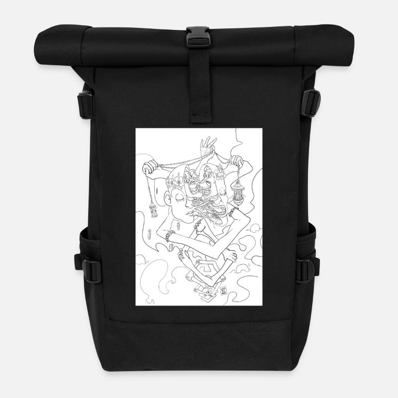Isolated Craziness, Black and White variant - Sac à dos roll top - noir